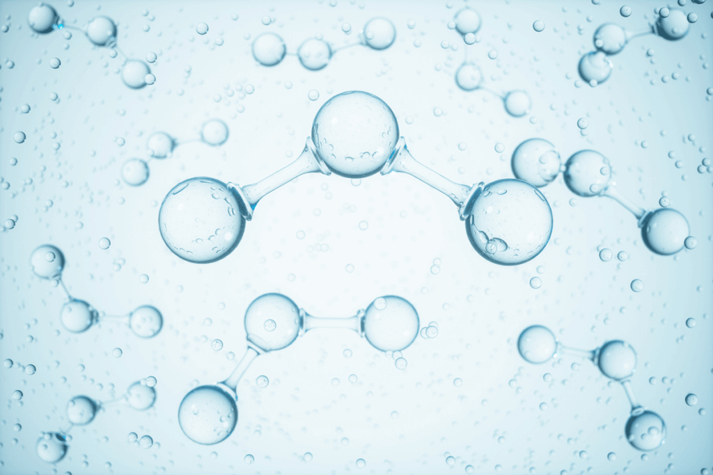image of the ozone symbol depicted with bubbles of water